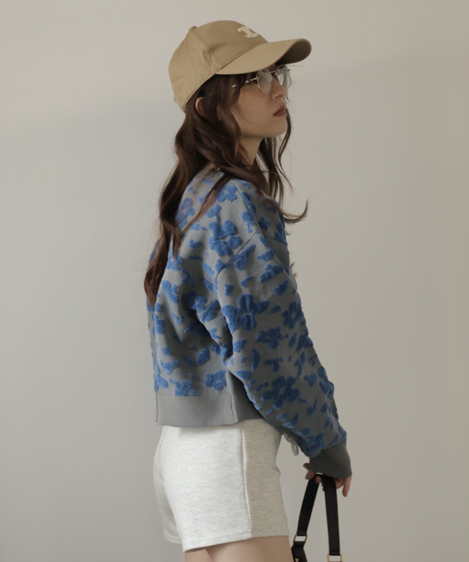 ガーリードール Girly Doll モール花柄ショートカーデ （グレー） グレー