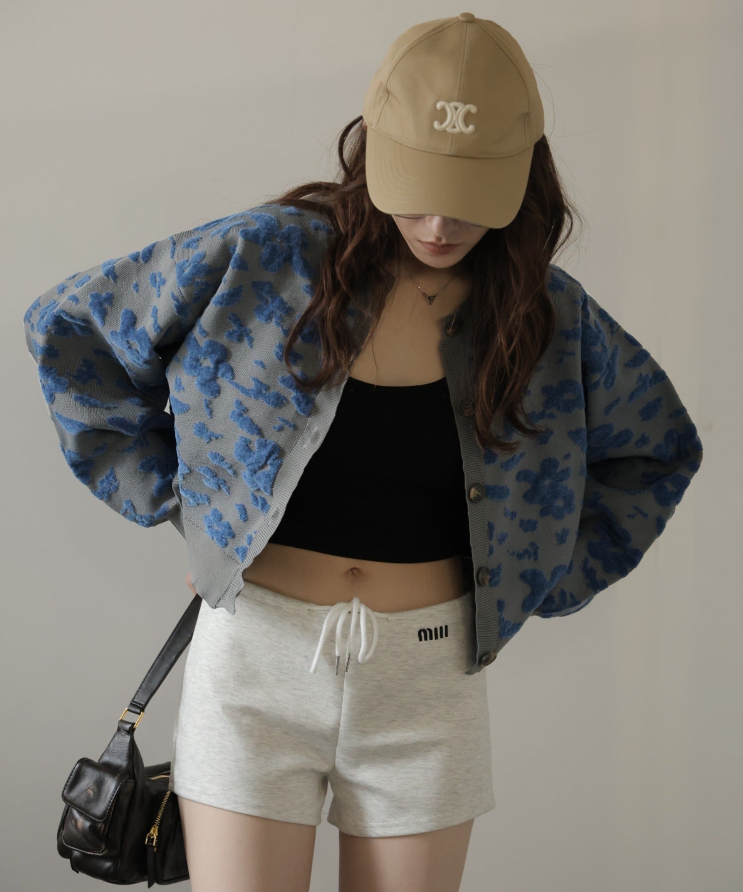 ガーリードール Girly Doll モール花柄ショートカーデ （グレー） グレー