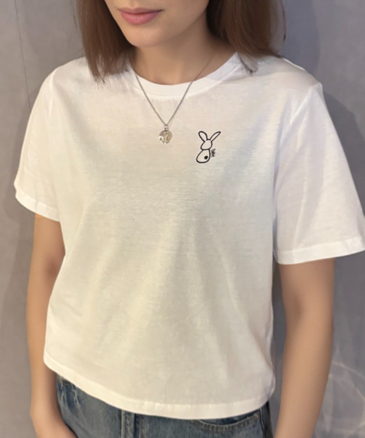 ガーリードール Girly Doll ラビットモチーフワンポイントTシャツ （ブラック） ブラック