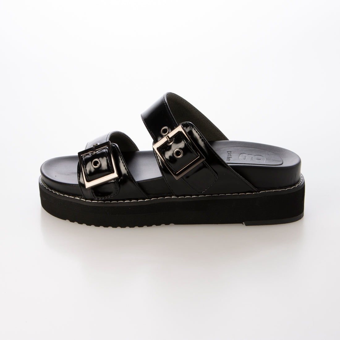ギャザー gather レディーススライドサンダル （BLK/EN） BLK/EN