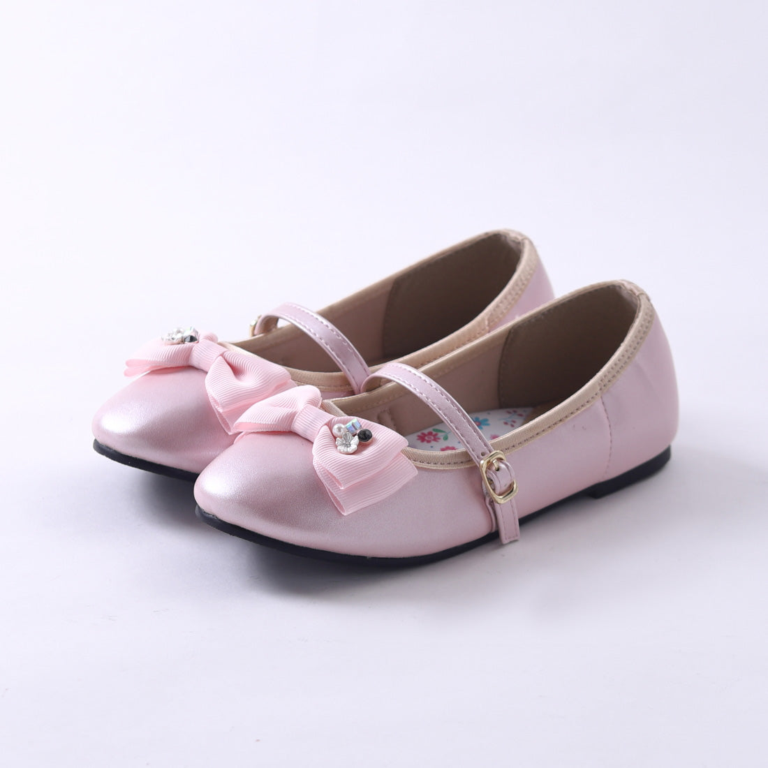 ギャラリー gallery キッズ 女の子 バレエシューズ ストラップ フラットシューズ リボン mongmong 356 フォーマル 卒業式 卒園