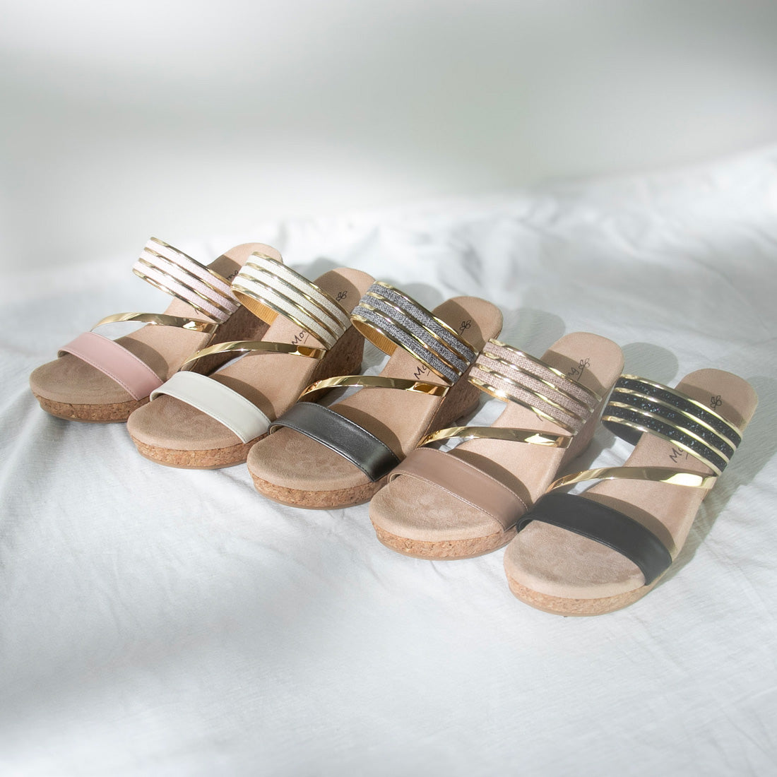 ギャラリー gallery レディース サンダル ダブルベル ウェッジソール 厚底 ミュール 8cmヒール 歩きやすい Mong Mong （ブラック） ブラック