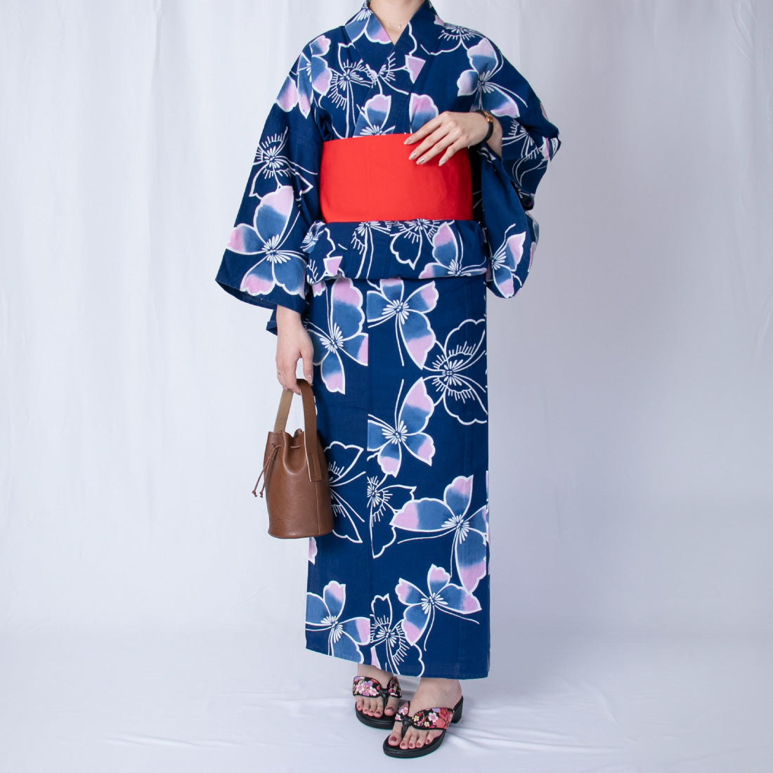 ギャラリー gallery レディース サンダル 平鼻緒 リボン 和柄サンダル 浴衣 お祭り 日本製 花柄 下駄風 鼻緒 つっかけ 美杉 （黒(サクラ)） 黒(サクラ)