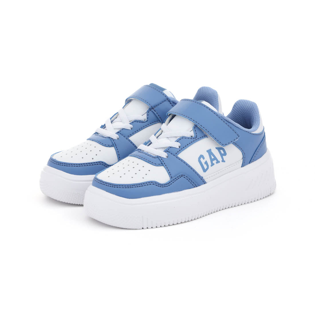 ギャップ GAP キッズ ジュニア スニーカー GPK52504 ローカット コートシューズ マジックテープ 軽い 運動 子供靴 （ホワイト/ブルー） ホワイト/ブルー