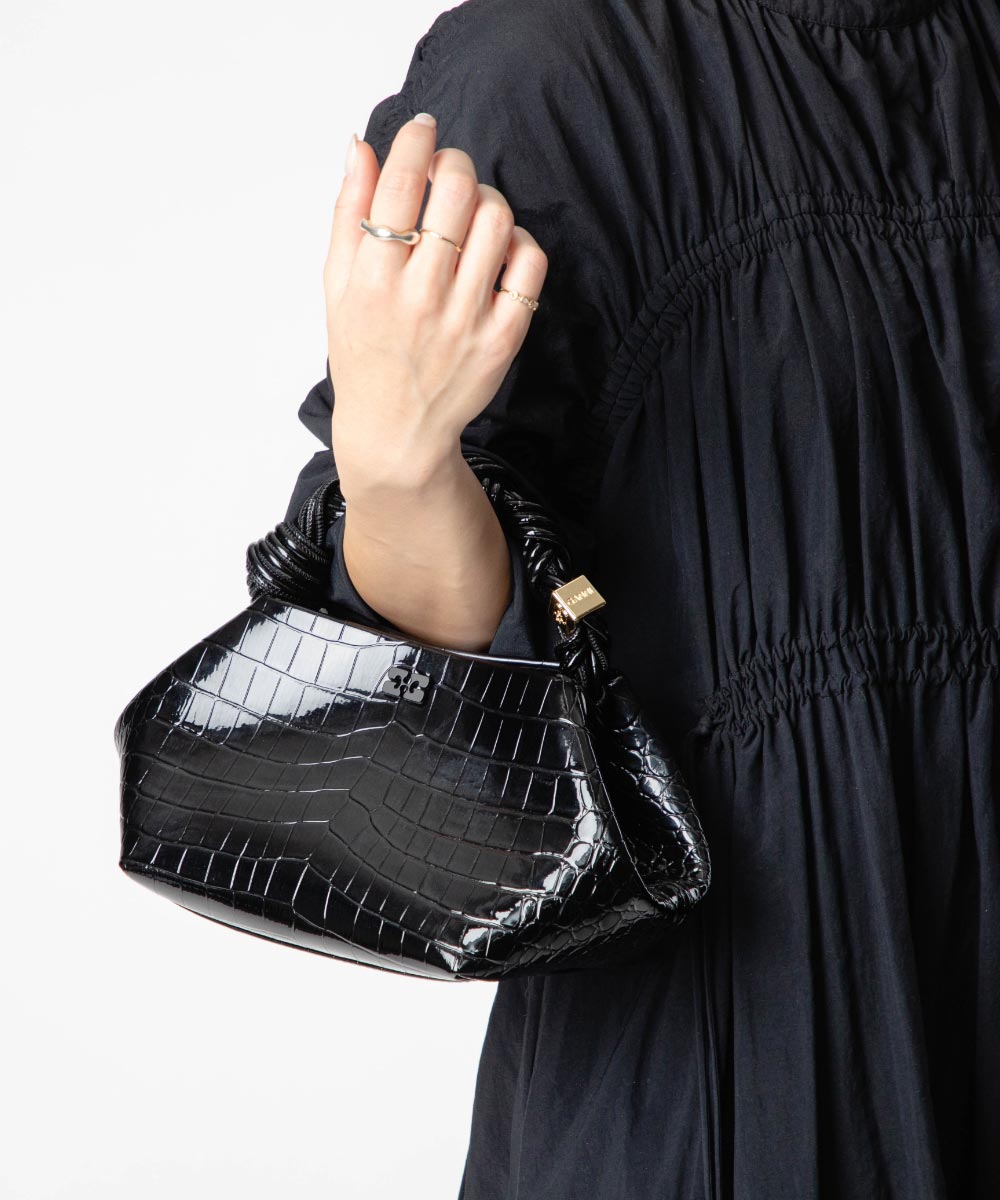 ガニー GANNI ガニー GANNI A6083 ショルダーバッグ Bou Bag Small Patent Croco レディース バック クロコ パテントハンドバッグ （ブラック） ブラック
