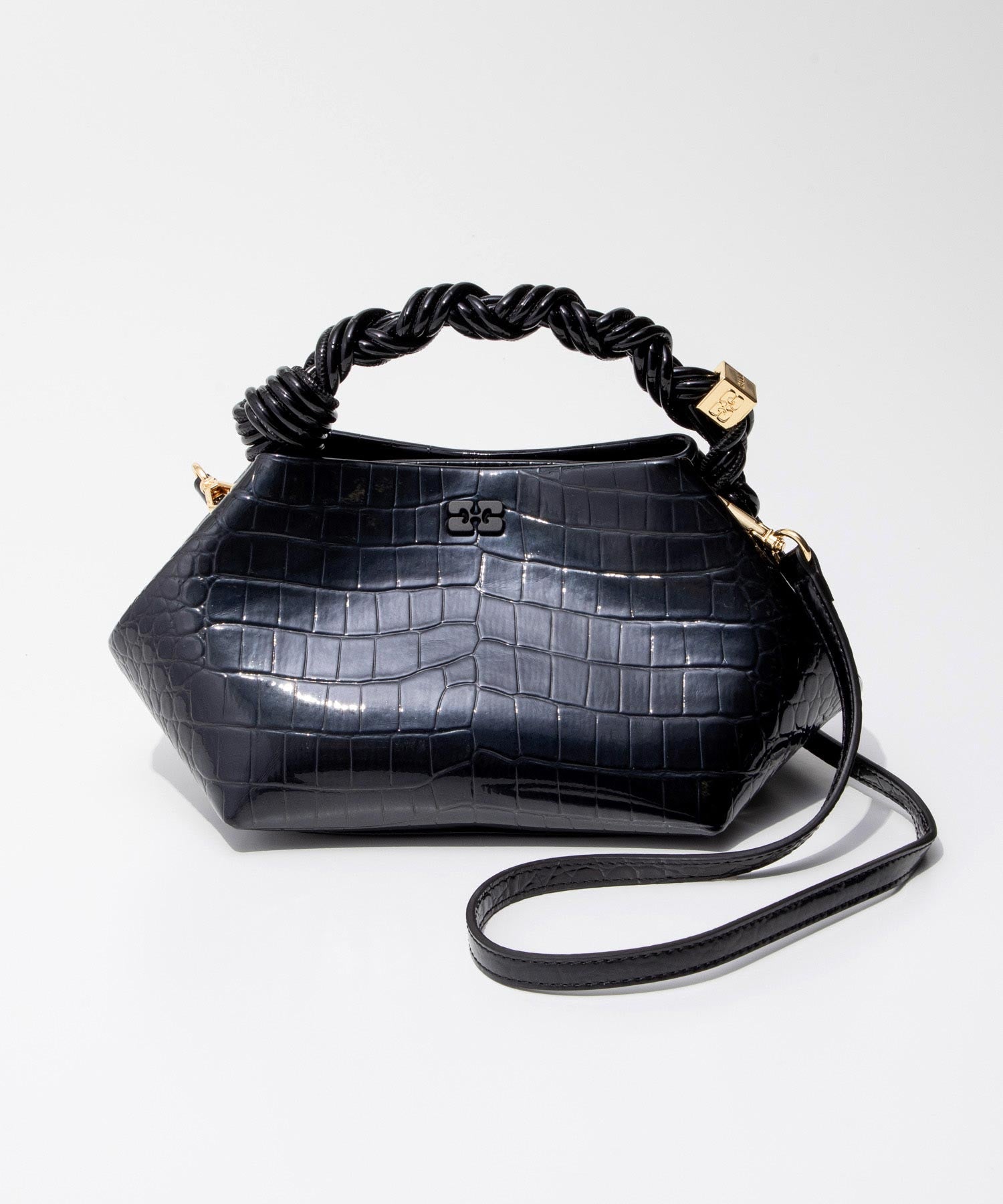 ガニー GANNI ガニー GANNI A6083 ショルダーバッグ Bou Bag Small Patent Croco レディース バック クロコ パテントハンドバッグ （ブラック） ブラック