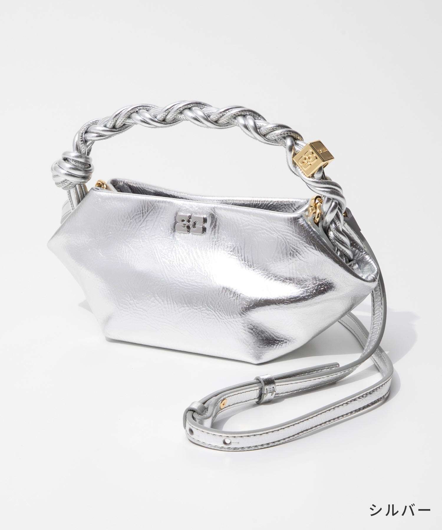 ガニー GANNI ガニー GANNI A6595 ショルダーバッグ Bou Bag Mini Metallic レディース バック ミニバッグ ハンドバッグ （シルバー） シルバー