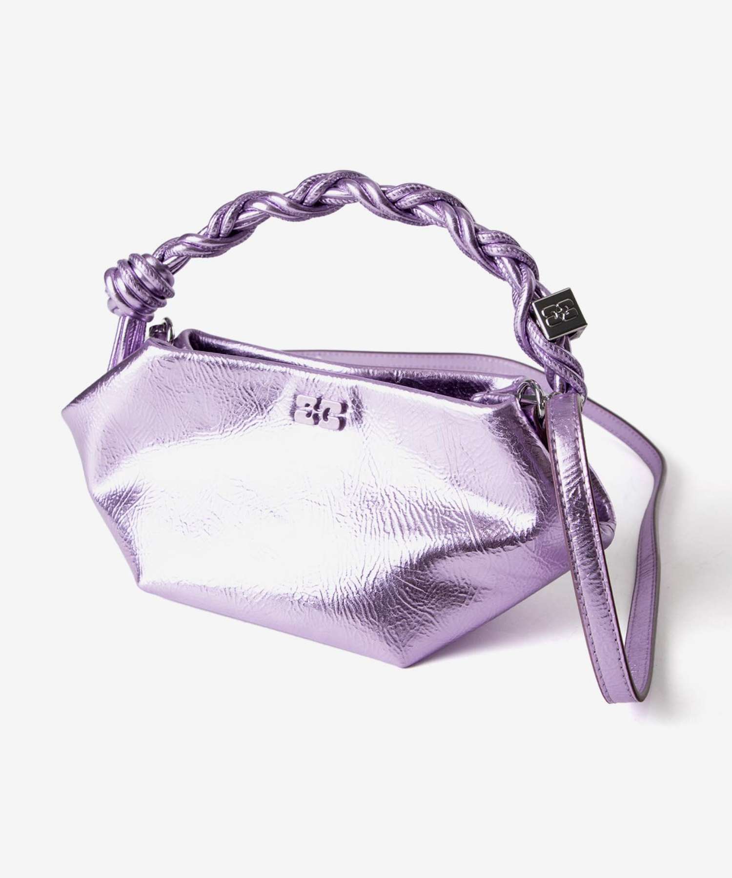 ガニー GANNI ガニー GANNI A6595 A6338 ショルダーバッグ Bou Bag Mini Metallic レディース バック ミニバッグ ハンドバッグ クロスボディ トップハンドル ロゴ メタリック （PINK LAVENDER/ピンクラベンダー） PINK LAVENDER/ピンクラベンダー