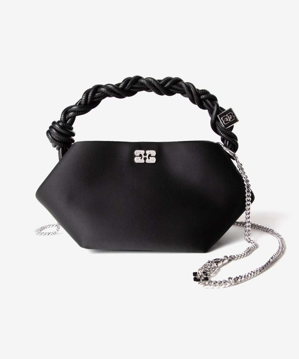 ガニー GANNI ガニー GANNI Bou Bag Mini Soir Satin ボウバッグ ミニ サテン A6340 ハンドバッグ レディース バッグ （BLACK/ブラック） BLACK/ブラック