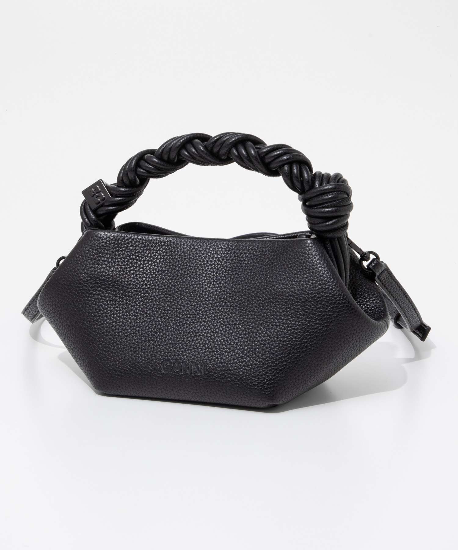 ガニー GANNI ガニー GANNI Grained Mini Ganni Bou Bag Grained グレイン ミニ ガニー ボウ バッグ A6961 5894 ハンドバッグ ショルダーバッグ （BLACK/ブラック） BLACK/ブラック