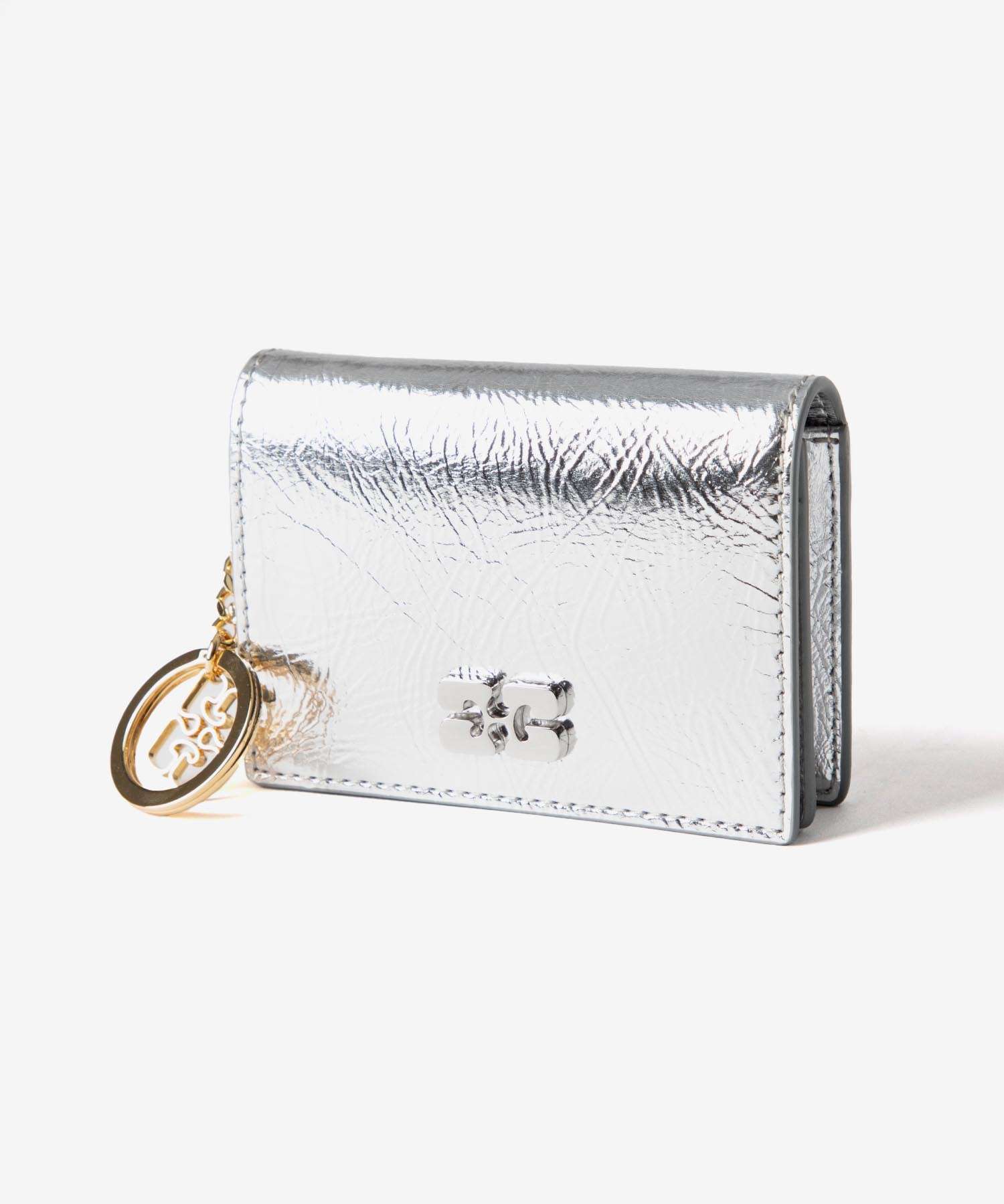 ガニー GANNI ガニー GANNI Bou Flap Card Holder Metallic ボウ フラップ カードホルダー メタリック A6393 カードケース レディース 財布 小物 （SILVER/シルバー） SILVER/シルバー