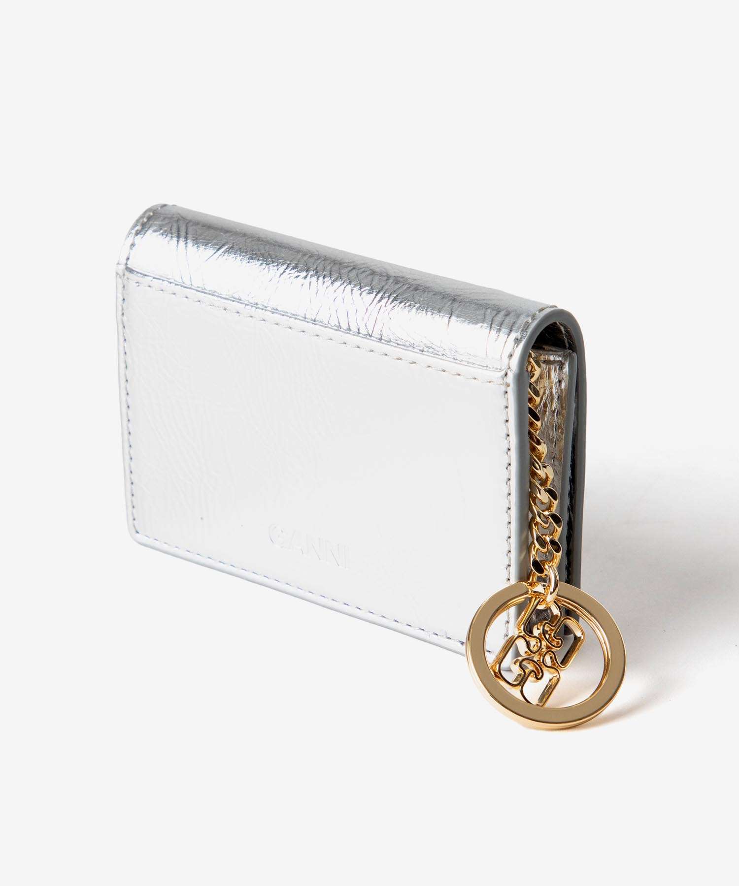 ガニー GANNI ガニー GANNI Bou Flap Card Holder Metallic ボウ フラップ カードホルダー メタリック A6393 カードケース レディース 財布 小物 （SILVER/シルバー） SILVER/シルバー