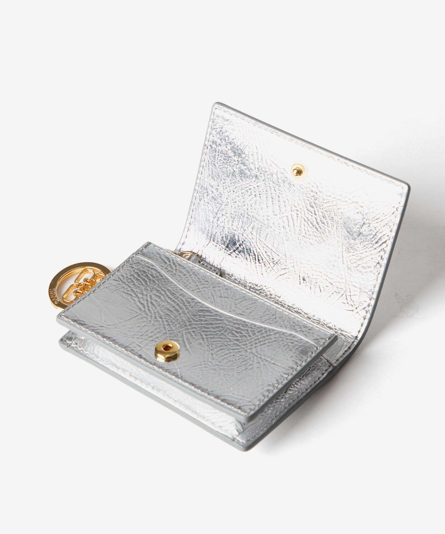 ガニー GANNI ガニー GANNI Bou Flap Card Holder Metallic ボウ フラップ カードホルダー メタリック A6393 カードケース レディース 財布 小物 （SILVER/シルバー） SILVER/シルバー