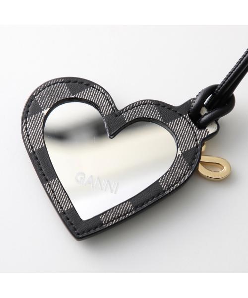 ガニー GANNI GANNI バッグチャーム Ganni Bou Heart Mirror A6762 A6764 （A6764/847/Red-Alert） A6764/847/Red-Alert