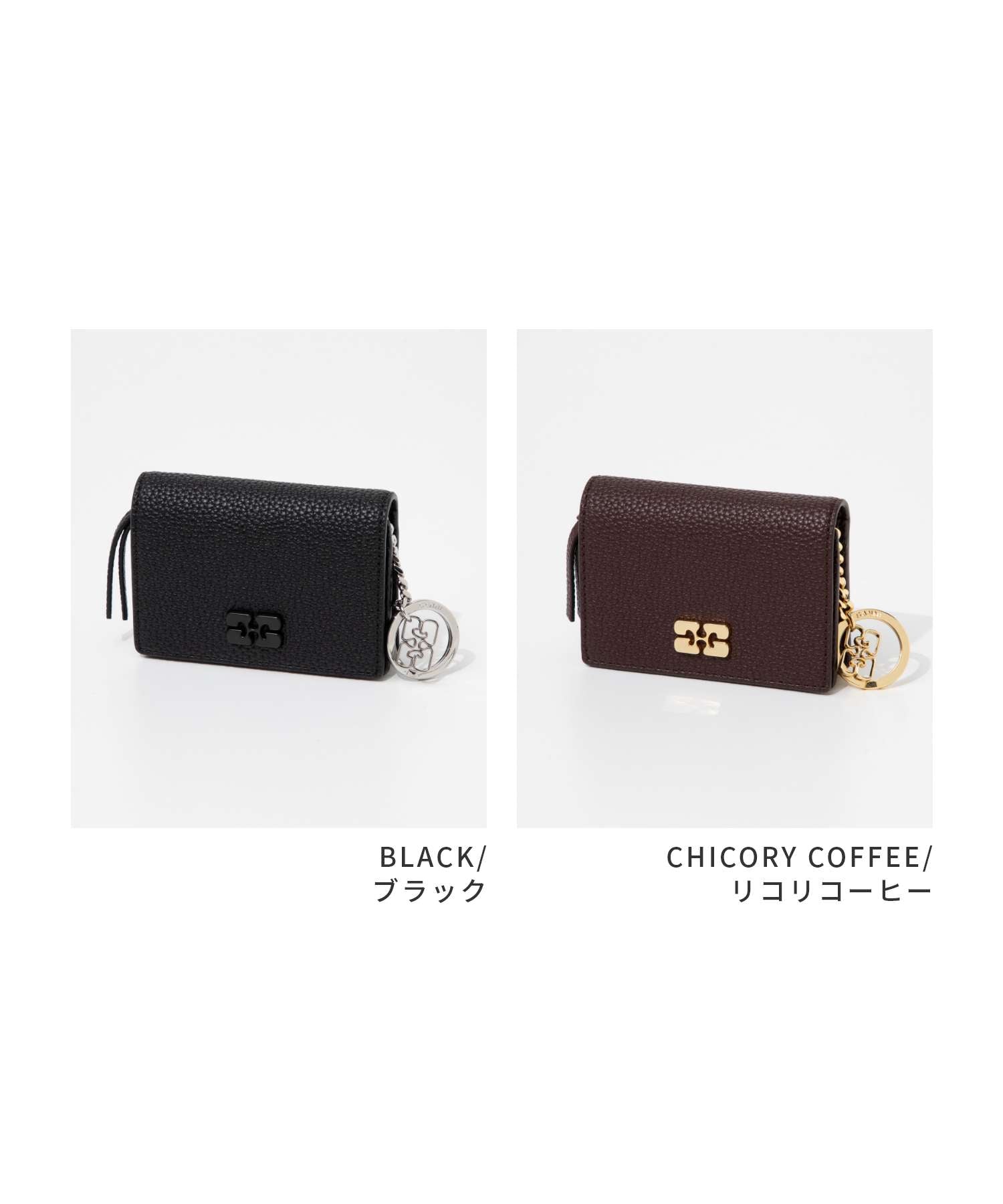 ガニー GANNI ガニー GANNI Card Holder With Flap Grained カードホルダー フラップ付き グレイン A7278 5898 A7279 5898 カードケース レ （CHICORY COFFEE/リコリコーヒー） CHICORY COFFEE/リコリコーヒー