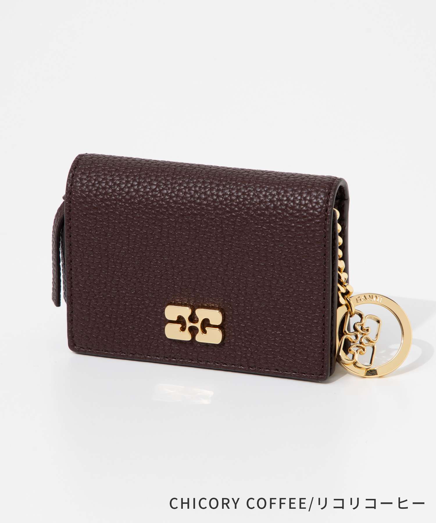 ガニー GANNI ガニー GANNI Card Holder With Flap Grained カードホルダー フラップ付き グレイン A7278 5898 A7279 5898 カードケース レ （CHICORY COFFEE/リコリコーヒー） CHICORY COFFEE/リコリコーヒー