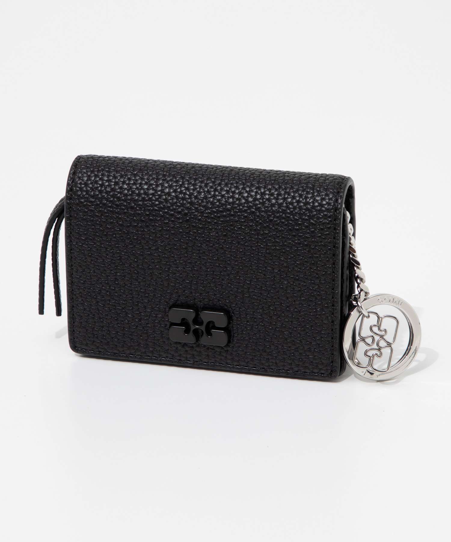 ガニー GANNI ガニー GANNI Card Holder With Flap Grained カードホルダー フラップ付き グレイン A7278 5898 A7279 5898 カードケース レ （BLACK/ブラック） BLACK/ブラック