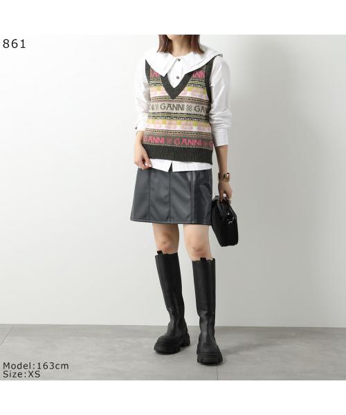 ガニー GANNI GANNI ニットベスト Logo Wool Mix Vest （K2036/523/Frost-Gray） K2036/523/Frost-Gray