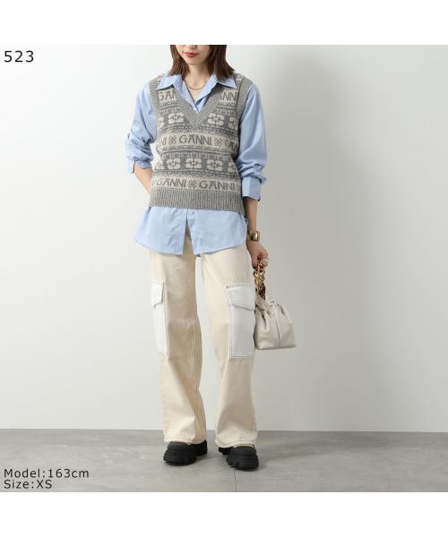 ガニー GANNI GANNI ニットベスト Logo Wool Mix Vest （K2036/523/Frost-Gray） K2036/523/Frost-Gray