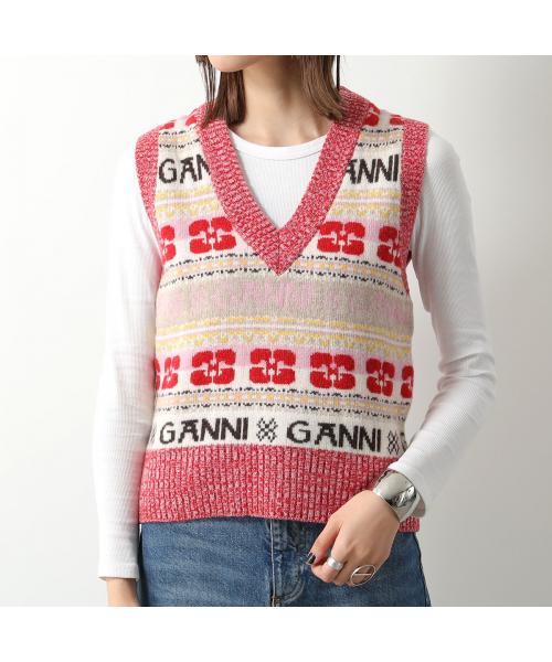 ガニー GANNI GANNI ニットベスト Logo Wool Mix Vest （K2036/523/Frost-Gray） K2036/523/Frost-Gray