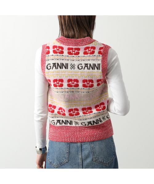 ガニー GANNI GANNI ニットベスト Logo Wool Mix Vest （K2036/523/Frost-Gray） K2036/523/Frost-Gray