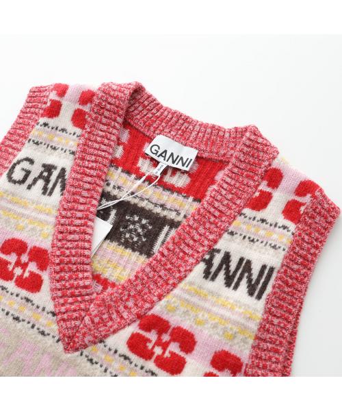 ガニー GANNI GANNI ニットベスト Logo Wool Mix Vest （K2036/523/Frost-Gray） K2036/523/Frost-Gray