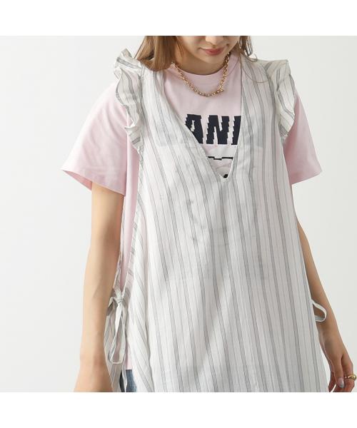GANNI GANNI Dress F6966 6517 Sleeveless Stripe