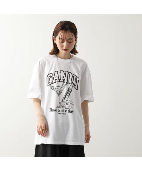 ガニー GANNI GANNI 半袖 Tシャツ Future Heavy Drop Shoulder Tーshirt （T3878/151-Bright-White） T3878/151-Bright-White