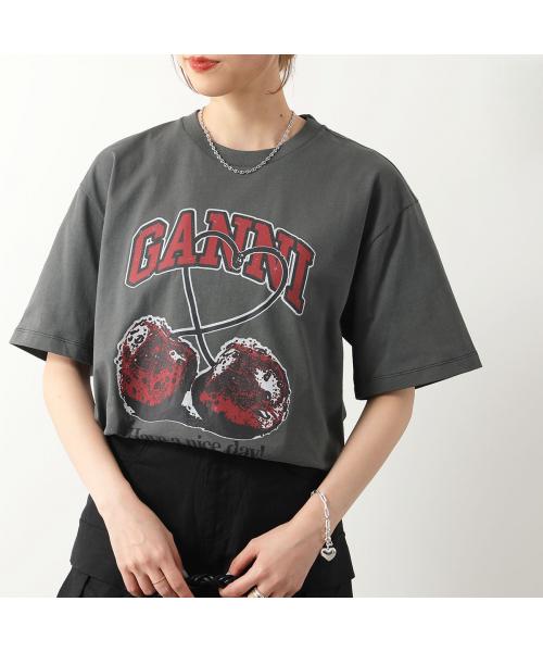 ガニー GANNI GANNI 半袖 Tシャツ Future Heavy Drop Shoulder Tーshirt （T3878/151-Bright-White） T3878/151-Bright-White