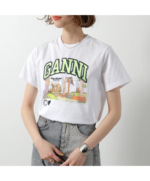 ガニー GANNI GANNI 半袖 Tシャツ T4288 ロゴT クルーネック （151/BrightWhite） 151/BrightWhite