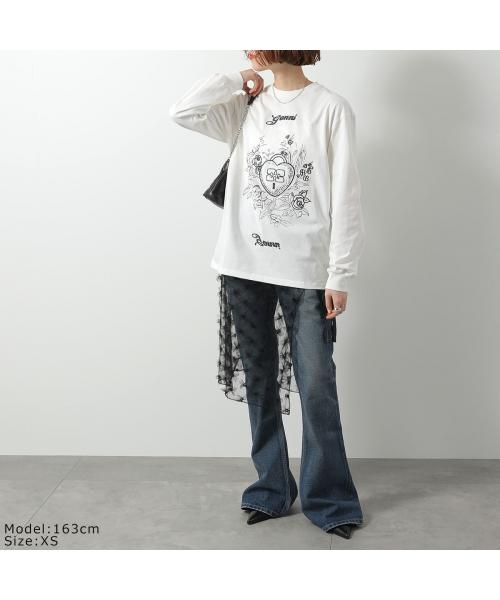 ガニー GANNI GANNI 長袖 Tシャツ T4139 カットソー ロゴ （135/Egret） 135/Egret