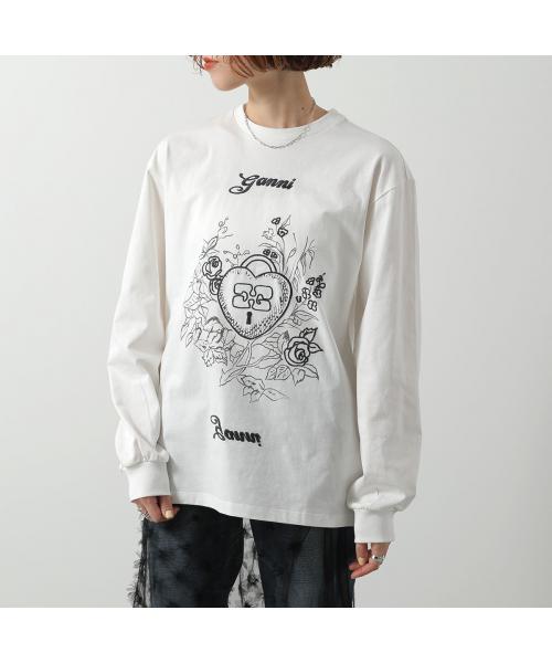 ガニー GANNI GANNI 長袖 Tシャツ T4139 カットソー ロゴ （135/Egret） 135/Egret
