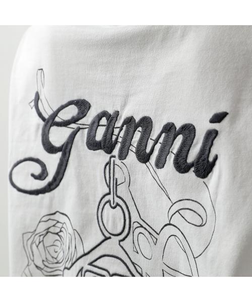 ガニー GANNI GANNI 長袖 Tシャツ T4139 カットソー ロゴ （135/Egret） 135/Egret
