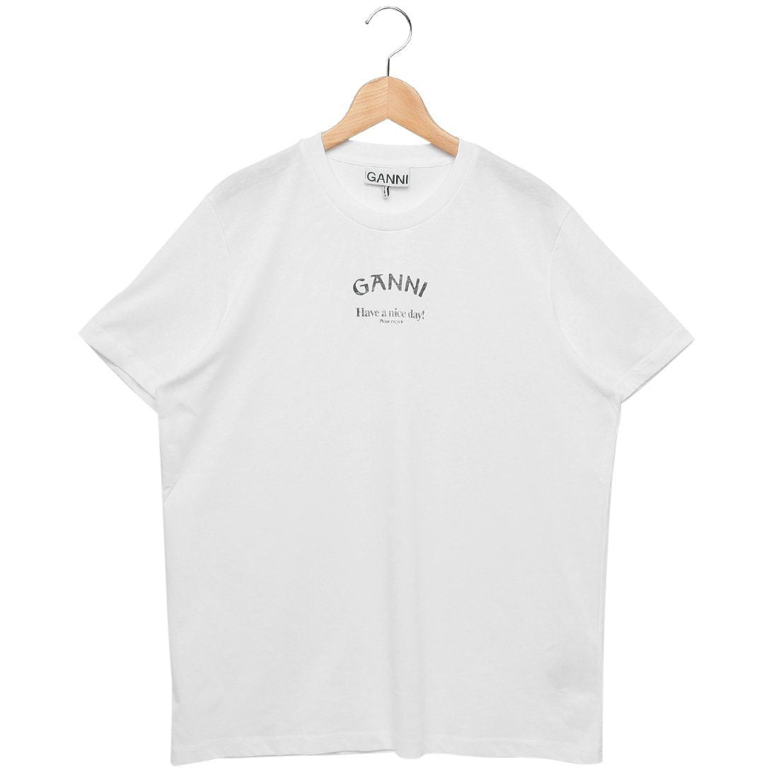 ガニー GANNI Tシャツ カットソー ホワイト レディース GANNI T3561 151 （BRIGHT WHITE） BRIGHT WHITE