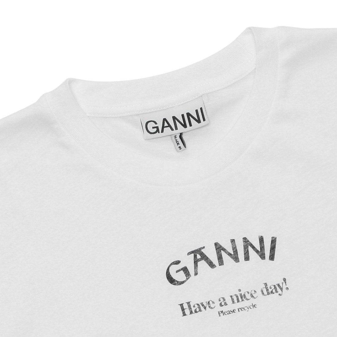 ガニー GANNI Tシャツ カットソー ホワイト レディース GANNI T3561 151 （BRIGHT WHITE） BRIGHT WHITE