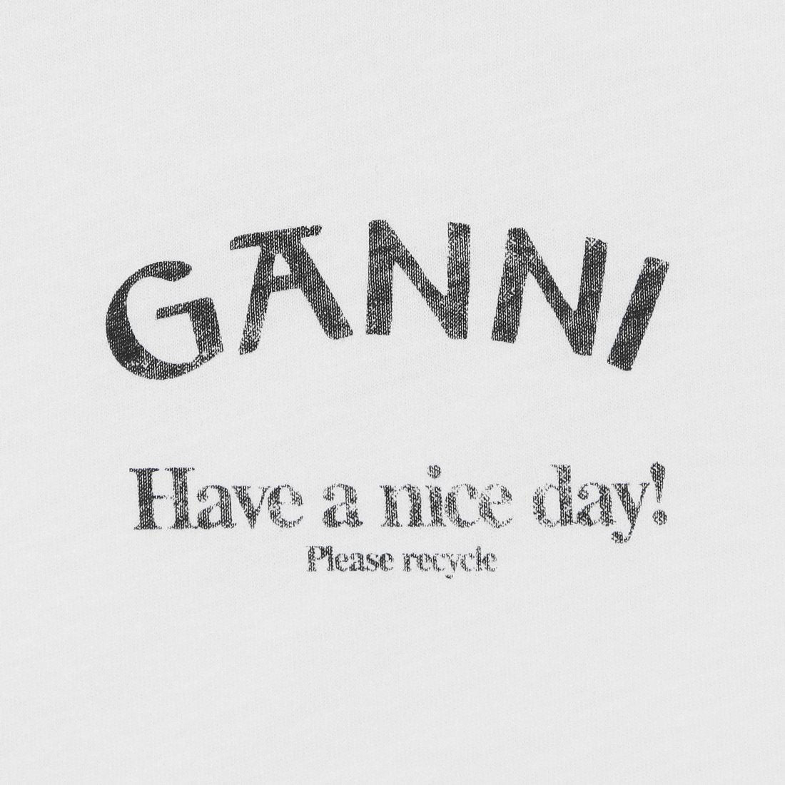 ガニー GANNI Tシャツ カットソー ホワイト レディース GANNI T3561 151 （BRIGHT WHITE） BRIGHT WHITE