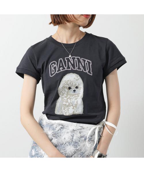 ガニー GANNI GANNI 半袖 Tシャツ Basic Cotton Jersey Baby Fit T-shirt （T4227/368-Stone-Green） T4227/368-Stone-Green