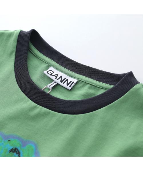 ガニー GANNI GANNI 半袖 Tシャツ Basic Cotton Jersey Baby Fit T-shirt （T4227/368-Stone-Green） T4227/368-Stone-Green