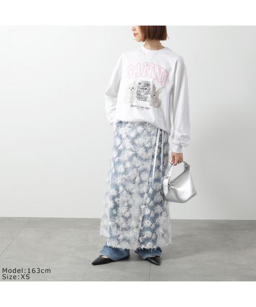 ガニー GANNI GANNI ロンT Re-cut Heavy Jersey Animals Long sleeve T4275 （151/Bright-White） 151/Bright-White