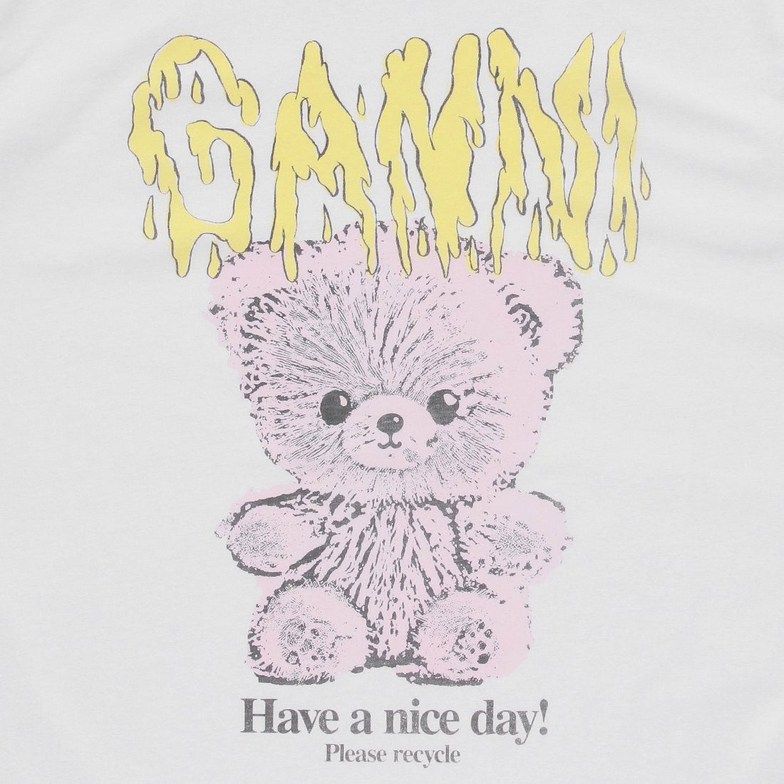 ガニー GANNI Tシャツ カットソー クマ プリントTシャツ ホワイト レディース GANNI T4289 151 （BRIGHT WHITE） BRIGHT WHITE