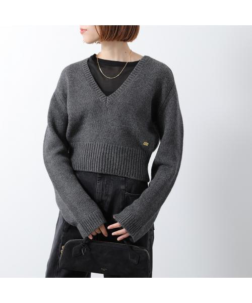 GANNI GANNI Knit Wool Yak Mix Deep V-neck K2614 2749