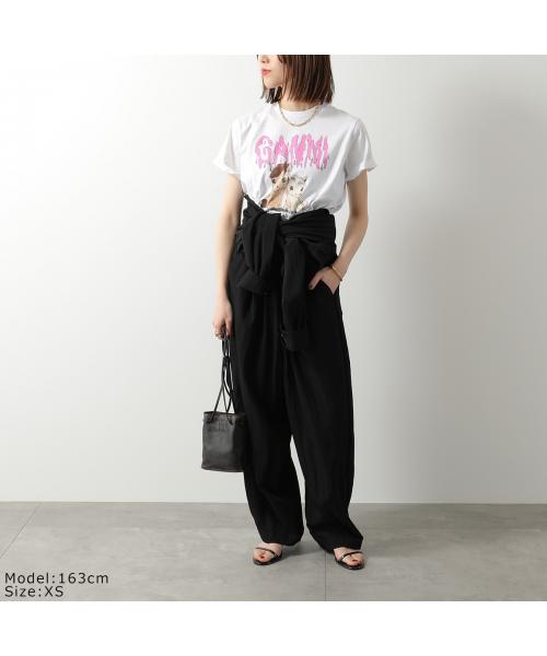 ガニー GANNI GANNI 半袖 Tシャツ Basic Cotton Jersey T-shirt A1050048 （151/Bright-White/ホワイト） 151/Bright-White/ホワイト