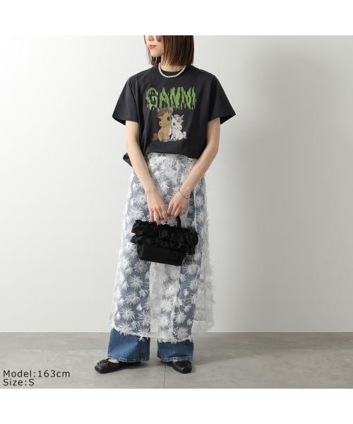 ガニー GANNI GANNI 半袖 Tシャツ Basic Cotton Jersey T-shirt A1050048 （151/Bright-White/ホワイト） 151/Bright-White/ホワイト