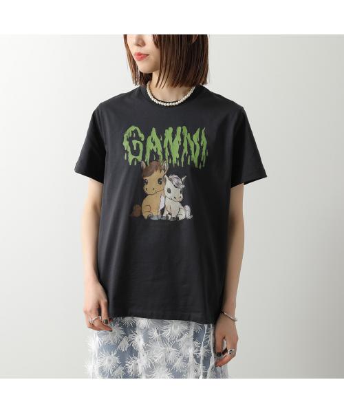 ガニー GANNI GANNI 半袖 Tシャツ Basic Cotton Jersey T-shirt A1050048 （151/Bright-White/ホワイト） 151/Bright-White/ホワイト