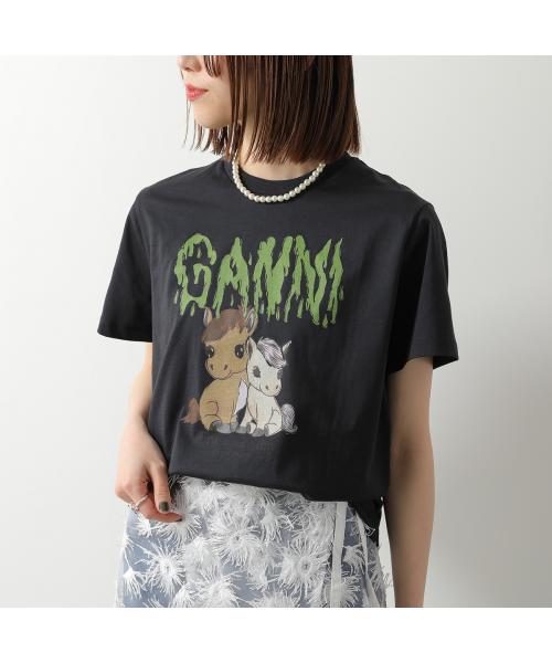 ガニー GANNI GANNI 半袖 Tシャツ Basic Cotton Jersey T-shirt A1050048 （151/Bright-White/ホワイト） 151/Bright-White/ホワイト