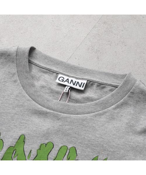 ガニー GANNI GANNI Tシャツ A1050053 半袖 コットン （920/Paloma/ライトグレー） 920/Paloma/ライトグレー