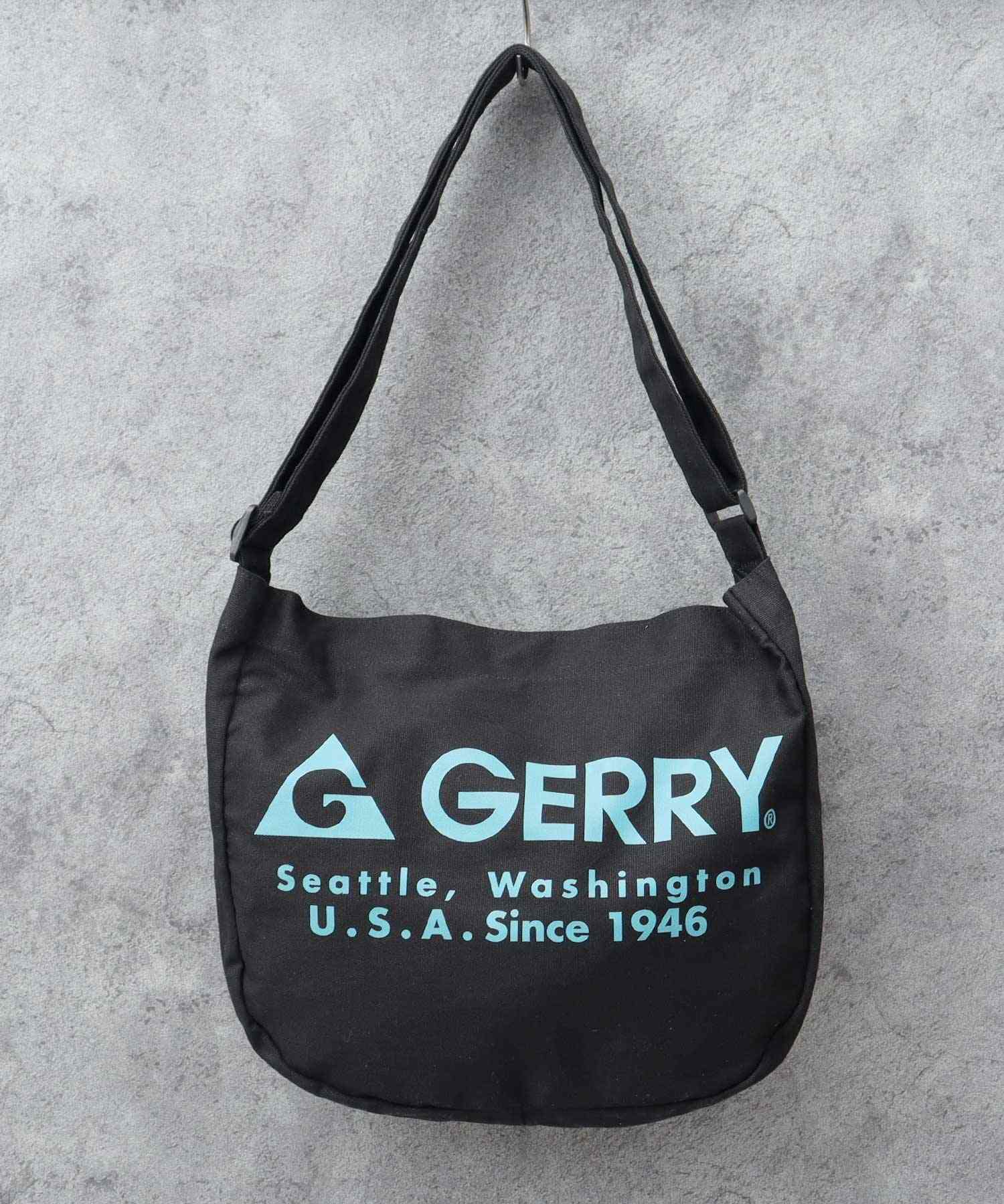 GERRY 肩背包男包黑色大容量大號斜背包