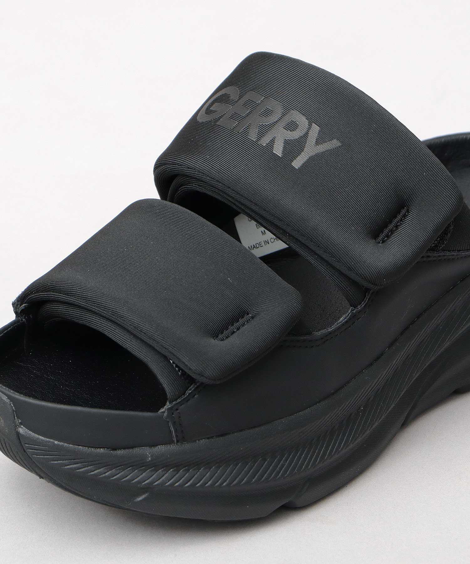 ジェリー GERRY 軽量 厚底 2バンド スライドサンダル （ブラック） ブラック