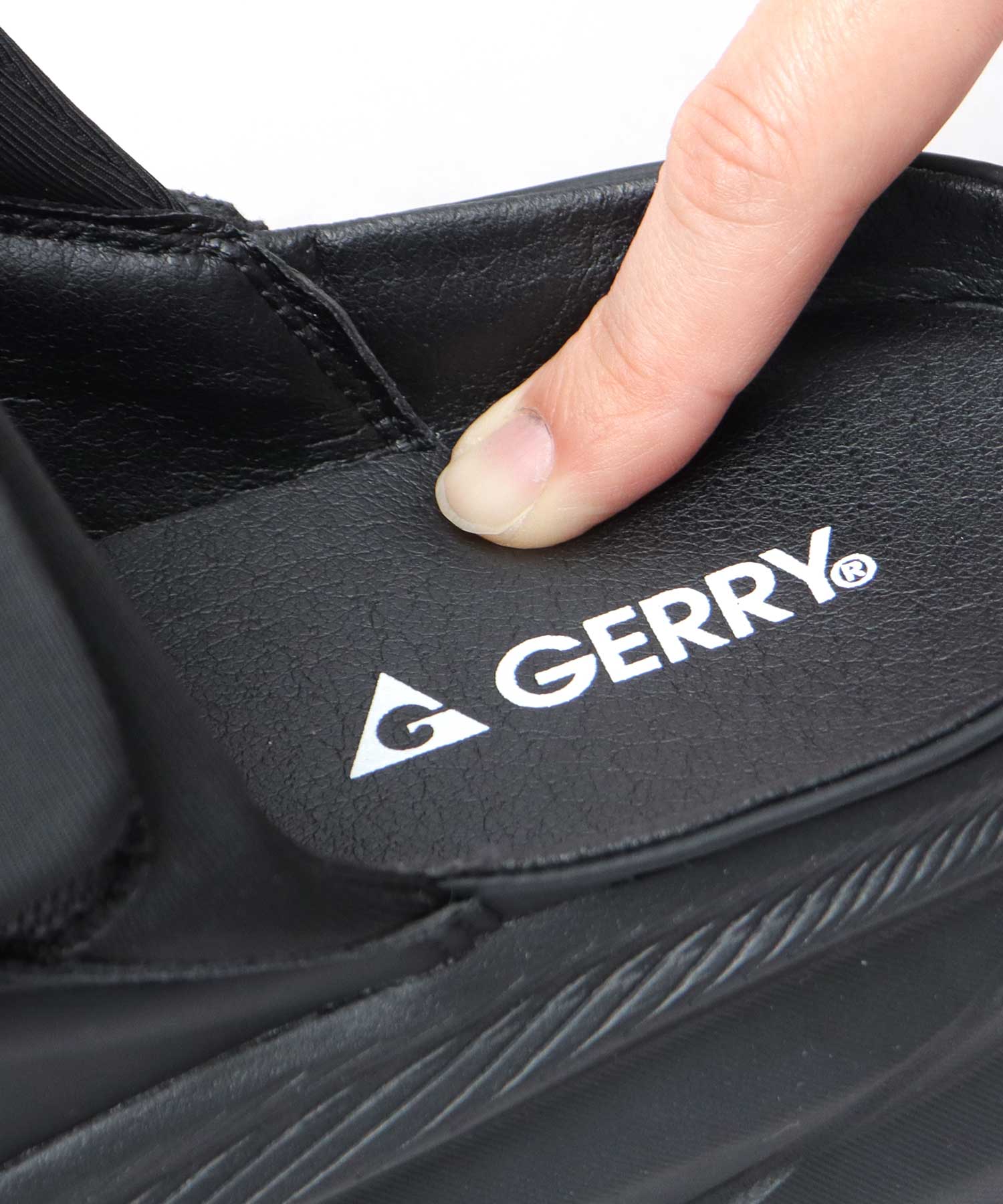 ジェリー GERRY 軽量 厚底 2バンド スライドサンダル （ブラック） ブラック
