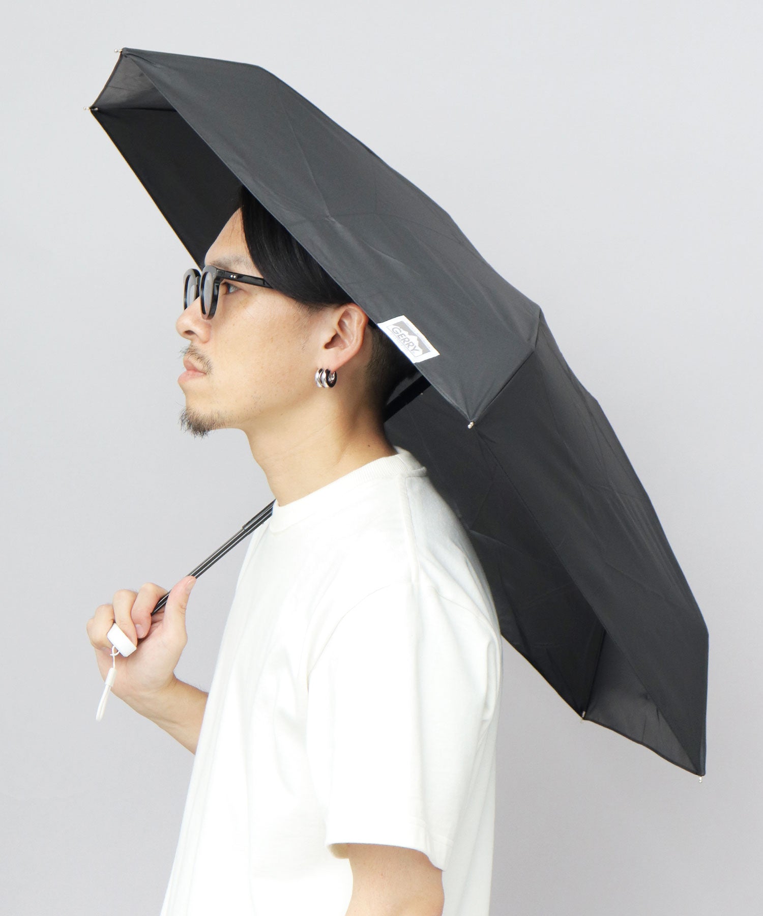 ジェリー GERRY 傘 日傘 晴雨兼用 UVカット 遮光 シルバー 黒 白 メンズ 折り畳み傘
